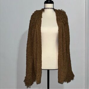 Vintage Easy Spirit Boucle Fringe Cardigan Sweater M